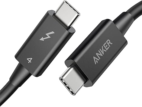 Anker USB-C & USB-C Thunderbolt 4 100W ケーブル 0.7m ブラック 100W出力 8K対応 40 Gbps 高速データ転送 iPhone 16 / 15 MacBook Air Pro iPad Pro/Air 他対応