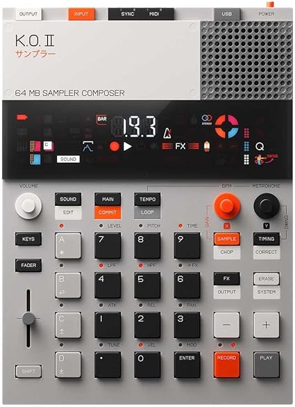 Teenage Engineering EP-133 K.O. II サンプラー シーケンサー 直観的操作 パンチインFX2.0搭載 マイク スピーカー 内蔵 電池駆動 USB-C電源も可能