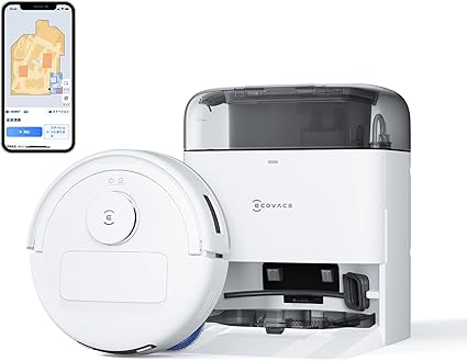 【2025最新 超小型全能】ECOVACS (エコバックス) DEEBOT mini 吸引力8000Pa 全自動 ロボット掃除機 加圧回転式デュアルモップ 水拭き両用 自動ゴミ収集 コンパクト 小さい AI汚れ検知 毛が絡まない 自動モップ洗浄 モップ乾燥 高精度マッピング 障害物回避 ブラック