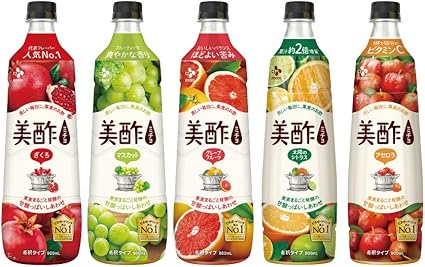 美酢(ミチョ) 希釈式飲み比べ5本セット (ざくろ・マスカット・太陽のシトラス・アセロラ・グレープフルーツ)