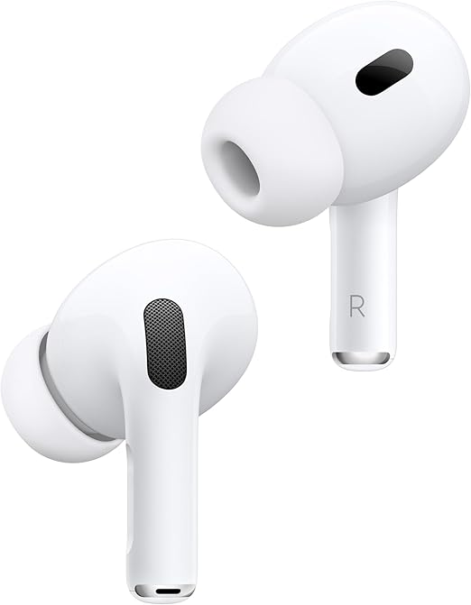 Apple AirPods Pro 2 ワイヤレスイヤホン、Bluetooth5.3、アクティブノイズキャンセリング、外部音取り込み、パーソナライズされた空間オーディオ、原音に忠実なサウンド、H2 チップ、USB-C 充電、防塵性能と耐汗耐水性能、「探す」対応、Qi充電、ヒアリング補助機能