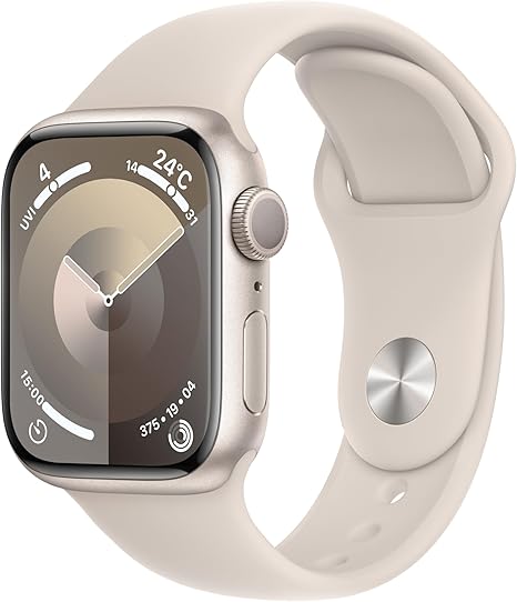 Apple Watch Series 9(GPSモデル)- 41mmスターライトアルミニウムケースとスターライトスポーツバンド - S/M
