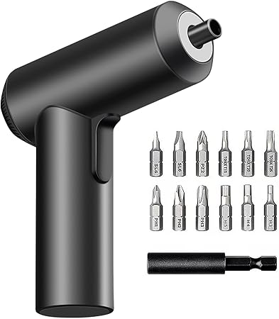 Xiaomi 電動ドライバー 充電式ドライバーセット コードレス トルク5Nm 大容量 12本ビット Type-C充電 LEDライト 家具の組み立て Mijia 収納ケース付き