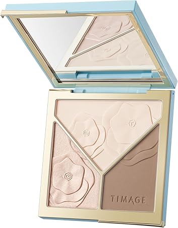 TIMAGE (ティメージ)ブロンザー ハイライト シェーディング マットハイライト パウダー ノーズシャドウ シェーディング スリーインワン 三色パレットで3Dの輪郭を作る17グラム (02)