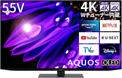 シャープ 55V型 有機EL テレビ AQUOS OLED 4T-C55EQ1 4K チューナー内蔵 Google TV