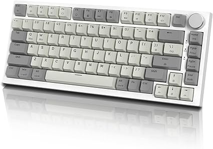 ATTACK SHARK K85 75%ラピッドトリガー ゲーミングキーボード 磁気スイッチ ガスケットマウント ホットスワップ対応 アンチゴースト PBTキーキャップ TKL 82キー ノブ付き 有線Type-C接続 Windows、Mac OS、Linux対応 (グレー)