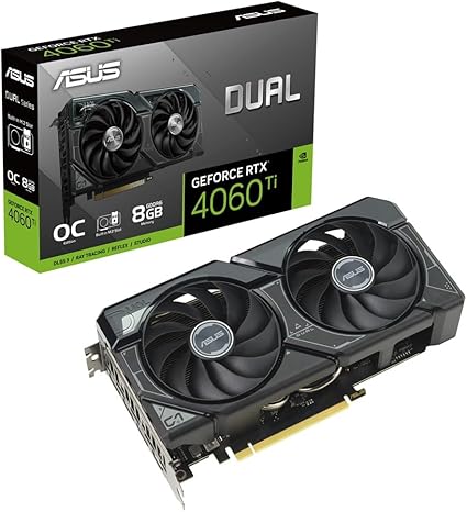 ASUS Dual GeForce RTX 4060 Ti SSD OC Edition 8GB GDDR6 M.2 SSD スロット、2.5 スロット設計 ビデオカード/DUAL-RTX4060TI-O8G-SSD 国内正規代理店品