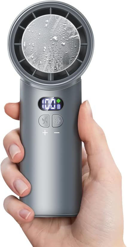 携帯扇風機 ハンディファン 【2025新モデル 冷却プレート付き 3in1】 超高速大風量 卓上扇風機 5200mah 瞬時冷感 MAX-20℃冷却大容量 充電式USB扇風機 1-100無段階調節 長時間持続使用 5枚羽根 強力 ストラップ付き 液晶画面 残量表示 小型 軽量 静音 ミニ 手持ち 熱中症対策 暑さ対策 父の日 ギフト プレゼント (グレー)
