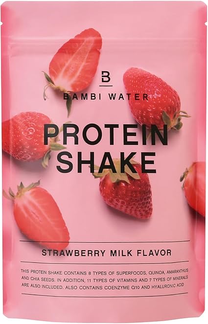 バンビウォーター プロテイン 女性 【栄養機能食品11種】約17食分 人工甘味料不使用 いちご ストロベリーミルク ダイエット ソイ ホエイ 置き換え 250g 選べる14味 国産 低糖質 無添加