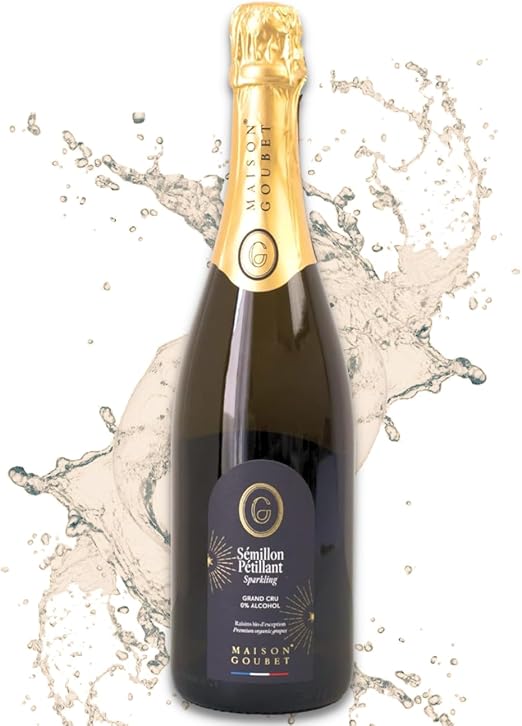 【フランス ボルドー産 ワイン好きのための本格ノンアルコールシャンパン】750ml ノンアル シャンパン MAISON GOUBET(メゾングベ)ワイン用 ブドウ品種100% オーガニック グレープ スパークリング ジュース (セミヨン種)酸化防止剤不使用 香料不使用 無添加 ギフト プレゼント GOSオリジナル
