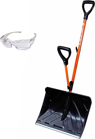 【吹雪対策ゴーグル付属】 YARD FORCE スノースコップ ( 除雪 ・ 雪かき ラクラク・ てこ原理 取っ手付) YFSS-C01 + UVカット付き保護メガネ ゴーグルタイプ付 スノーショベル 除雪スコップ 雪かきスコップ 除雪用品 雪対策 YARDFORCE ヤードフォース 【PROSTAR/Pack】