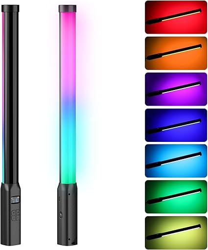 Ulanzi LEDビデオライト 360°RGB撮影用ライト ハンドヘルドライト 2500-9000K色温 2600mAh Type-C充電式 20種FXモード 無段階調光 バーライト 撮影照明ライト 1/4インチネジ穴付き 高輝度 商品撮影/LEDスタジオ撮影/YouTube/Tiktok/ビデオ撮影に適用可能 軽量 持ち運び便利 日本語説明書付き VL119 RGB