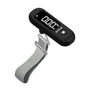 pack all 荷物 旅行はかり 最大50kgまで量れる LCC用 携帯式デジタルスケール 吊り下げ式 LCDスクリーン バックライト付き 風袋引き機能付 バッテリー付き 便利 軽量(ブラック)