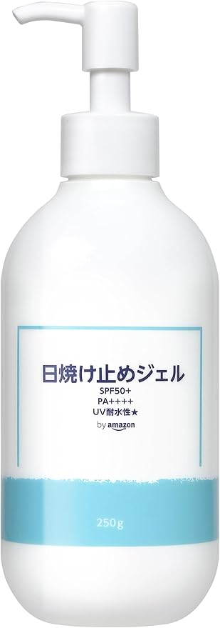 by Amazon 日焼け止めジェル 250g (SPF50+/PA++++/ウォータープルーフ/大容量ポンプ)(サニーシュシュ)