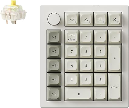 【国内正規品】Keychron Q0 Max QMKカスタム・テンキー、2.4 GHz/Bluetooth 5.1/有線接続、RGBライト、ホットスワップ対応Gateron Jupiterメカニカルスイッチ/フルアルミニウム/Mac Windows Linux対応 (Gateron Jupiterメカニカルバナナ軸(シェルホワイト))