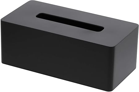 山崎実業 (Yamazaki) 厚型対応 ティッシュケース ブラック 約W26×D13×H10cm タワー tower 保湿ティッシュ ティッシュ 3902