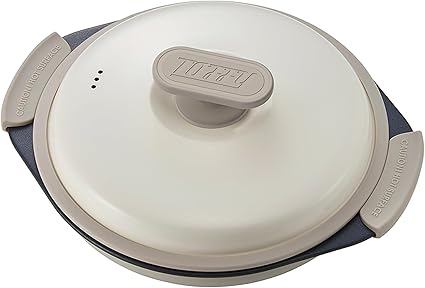 【SNSで話題!】【Toffy/トフィー】 電子レンジ用 グリルパン K-MW3 (ピュアホワイト) レンジ調理器 波型プレート 1台6役 焼く/炒める/蒸す/茹でる/炊く/煮る シリコーンミトン付き レシピブック付き K-MW3-PW