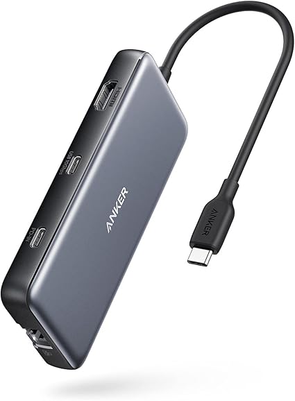 Anker PowerExpand 8-in-1 USB-C PD 10Gbps データ ハブ 100W USB Power Delivery 対応 USB-Cポート 4K (60Hz) 出力対応 HDMIポート 10Gbps 高速データ転送 USB-Cポート USB-Aポート 1Gbps イーサネット microSD&SDカード スロット搭載 MacBook Pro iPad Pro対応