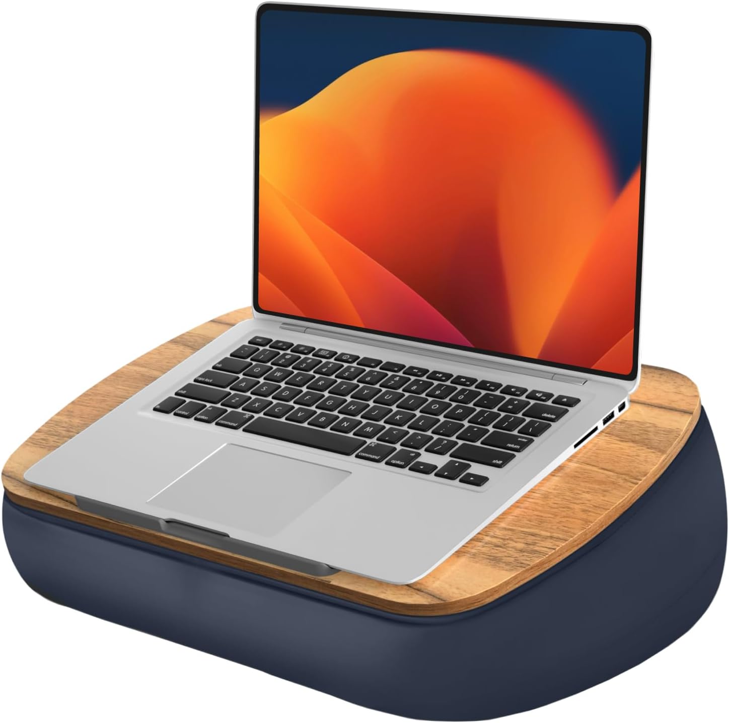 LOE(ロエ) 【日本企画】 膝上テーブル PC クッションテーブル 膝上デスク ベッド や ソファー 用 テーブル クッション 車で使える 【 滑り止め パッド・ 溝 付き 】 パソコン クッション