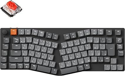【国内正規品】 Keychron K15 Max 75% Aliceレイアウト QMKワイヤレス・カスタムメカニカルキーボード、 2.4 GHz/Bluetooth/有線、JISレイアウト、White LEDライト、ロープロファイルGateronメカニカルスイッチ、Mac Windows対応 (ロープロファイルGateronメカニカル赤軸)