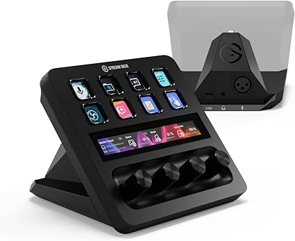 Elgato Stream Deck + XLR – ワークフローコントローラー、オーディオミキサー、カスタム可能なマクロキー/ダイヤル/タッチストリップ、XLR - USBのマイクインターフェース、USB-C接続、Mac/PC対応