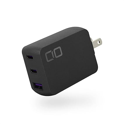 CIO NovaPort TRIO 65W GaN充電器 NovaIntelligence搭載 世界最小級 3ポート USB-C×2 + USB-A USB ACアダプター コンセント 急速充電器 軽量 タイプC iPhone15 iPhone用 12 / 13 / 14 pro max plus Android Macbook Pro iPad Pro ウォールチャージャー ブラック