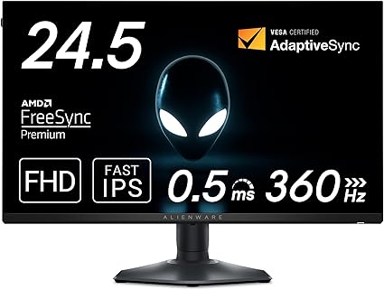 Dell AW2523HF 24.5インチ Alienware ゲーミングモニター(3年間無輝点交換保証/FHD/Fast IPS,非光沢/DP,HDMI/sRGB 99%/縦横回転,高さ調整/0.5ms/360Hz/AMD FreeSync ™Premium)