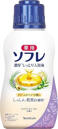 バスクリン 薬用ソフレ 濃厚しっとり入浴液 ホワイトフローラル 480ml