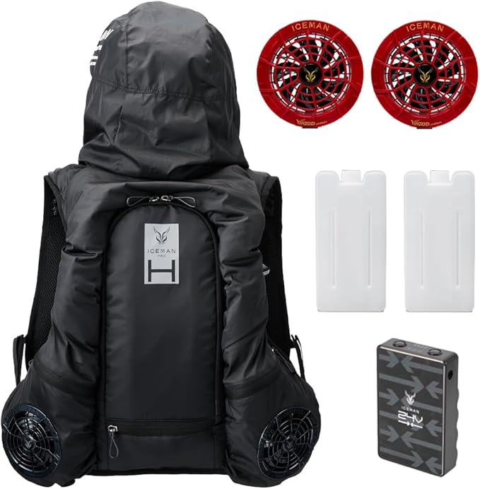 アイスマン PRO X ハイブリッド 2025年 空調水冷服 HYBRID セット ファン付き バッテリー付き チャージボトル付き 熱中症対策 暑さ対策