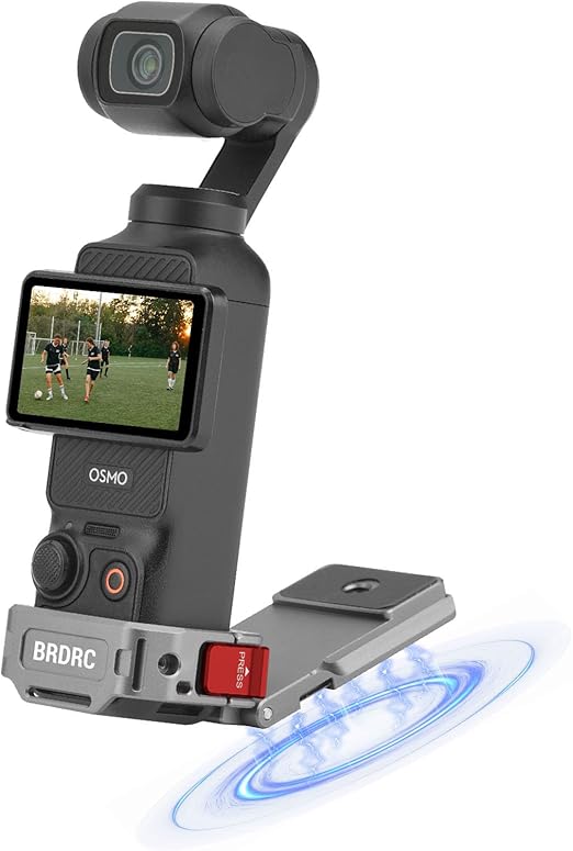 BRDRC Osmo Pocket 3 拡張アダプター磁気マウント, マグネットマウントデスクトップスタビライザーマウントアクセサリー, コールドシューマウント付き、アクションクイックリリースと互換性あり