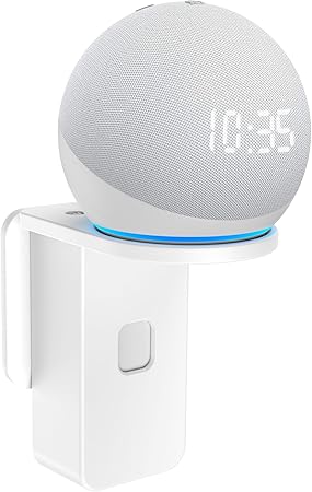SPORTLINK Dot 5 壁掛けホルダー Ech0 pop 壁掛けホルダー Home Mini に対応 Dot 4 ホルダー 時計を見えるデザイン スピーカー ホルダー Dot 5 コード収納 スタンド カバー 保護ホルダー ボイスアシスタントのために隠れているコードで省スペースと簡単に移動するスタンド (ホワイト)