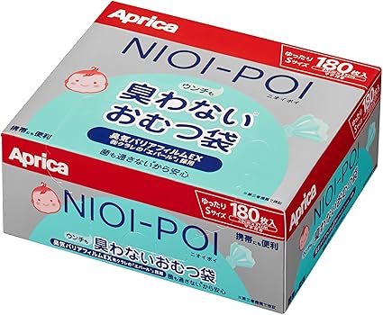 Aprica(アップリカ) ニオイポイ ウンチも臭わないおむつ袋 180枚入り グリーン(GN) 180枚 (x 1) 2115774