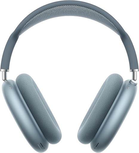 Apple AirPods Maxワイヤレスオーバーイヤーヘッドフォン、プロレベルのアクティブ ノイズキャンセリング、外部音取り込みモード、パーソナライズされた空間オーディ オ、USB-C充電、iPhoneのためのBluetoothヘッドフォン ‒ ブルー