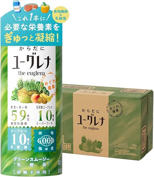 からだにユーグレナ グリーンスムージー 乳酸菌 15本入 ユーグレナ 砂糖不使用 野菜ジュース 乳酸菌飲料 子ども ビタミン ミネラル 食物繊維
