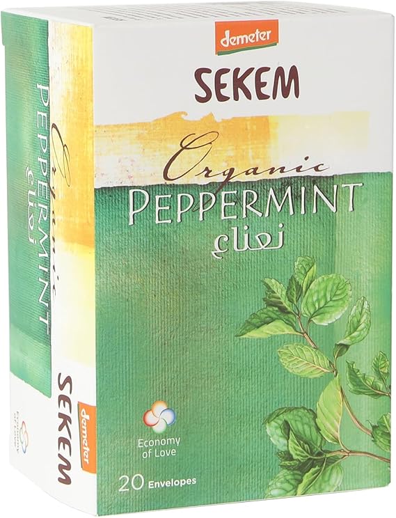 SEKEM社製 オーガニック ハーブティー ノンカフェイン/デカフェ 紅茶 (エジプト産) 有機JAS 紙製ティーバッグ (ペパーミント (20包入り))