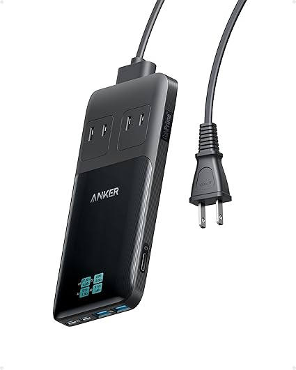 Anker Prime Charging Station (6-in-1, 140W) 【独自技術Anker GaNPrime採用/コンセント差込口 2口 / USB-C 2ポート / USB-A 2ポート / PSE技術基準適合】iPhone Galaxy Android スマートフォン MacBook ノートPC 各種 その他機器対応(ブラック)
