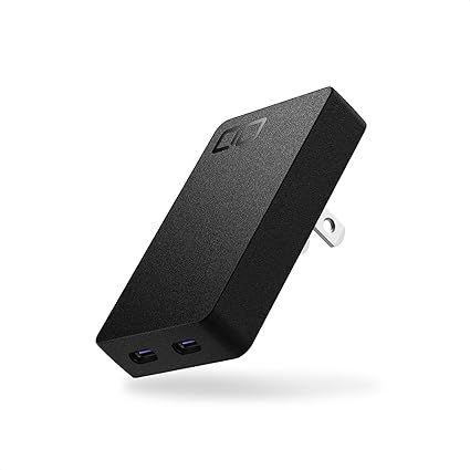 CIO NovaPort SLIM 45W 充電器 USB-C PD 薄型 2ポート 13mm GaN 高出力 小型 急速充電器 タイプc Type-C 同時充電 iPhone 13 / 14 / 15 Pro Max Android Galaxy Macbook/Air iPad ノートPC (ブラック)