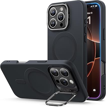 ESR iPhone 16 Pro ケース 【デザイン受賞シリーズ!】Magsafe対応 米軍MIL規格の保護 耐黄変 耐衝撃 隠れスタンド いPhone16Pro ケース 傷防止背面 iPhone16Pro対応 ブラック