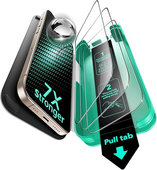 【3秒で完成・50kg耐衝撃】ESR いphone16pro 保護フィルム iPhone 16 Pro ガラスフィルム 貼付け簡 自動吸着 指紋防止 9H強化ガラスフィルム 浮き/気泡無し 高耐久 触り心地良い 自動除塵 簡単取り付けツール付き iPhone16pro 保護フィルム 3枚入り 縁あり Armoriteスクリーン保護フィルム