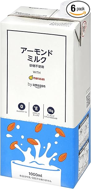 by Amazon アーモンドミルク 砂糖不使用 1L×6本