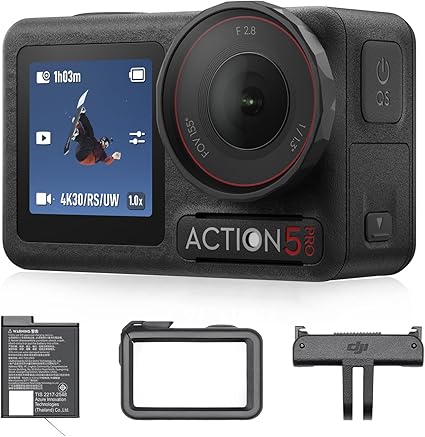 【Amazon限定】DJI アクションカメラ Osmo Action 5 Pro エッセンシャルコンボ 小型 1/1.3インチセンサー付き 防水 4K/120fps映像 被写体トラッキング 手ブレ補正 デュアルOLEDタッチ画面 スポーツ vlog ウェアラブルカメラ 動画撮影用カメラ