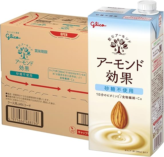アーモンド効果 砂糖不使用 1000ml×6本 江崎グリコ 常温保存可能 ビタミンE 食物繊維 アーモンドミルク