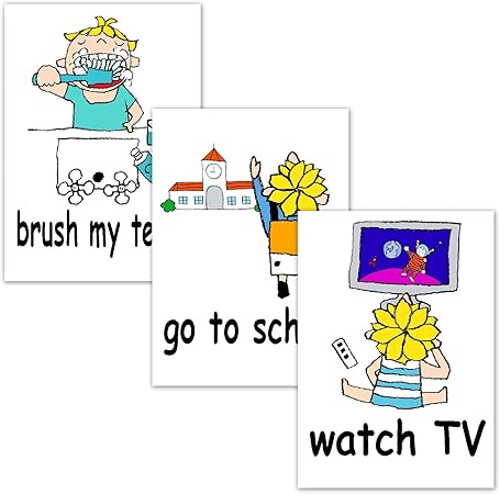 フラッシュカード【動詞(1日の行動)】■ハガキサイズ■ 英語カード.com Flashcards, English word cards (Verbs-daily actions) ■Postcard size■