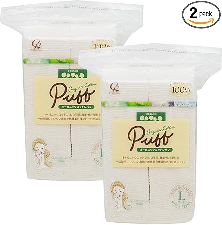 【セット品】 コットンラボ オーガニックコットンパフ Lサイズ120枚 2個パック