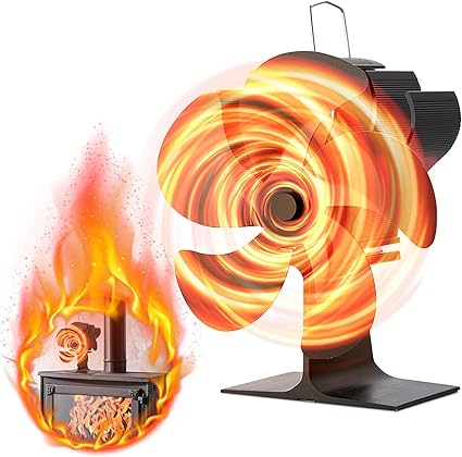 Gegizun ストーブファン 電源不要 省エネ 石油ストーブ 自動 空気循環 5枚羽 薪ストーブファン 静音 エコファン キャンプ 小型 火力熱炉ファン 扇風機 暖炉用ファン 熱供給用品 暖房用 防寒対策 アウトドア/野外/キャンプ/露営/室内 ブラック