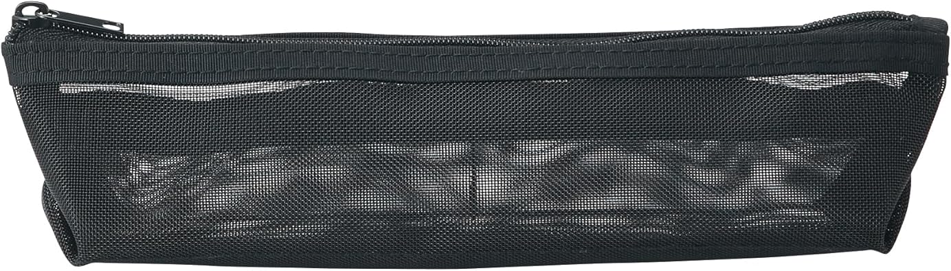無印良品 ナイロンメッシュペンケース マチ付 ・約幅18.5×高さ5×マチ4cm 黒 44303733