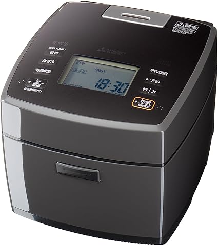 三菱電機 炊飯器 10合 IH式 日本製 炭炊釜(5層厚釜) 可変超音波吸水 芳潤炊き 藍墨 NJ-VV18F-B