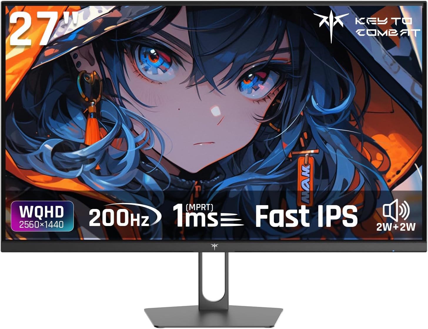 KTC 27インチゲーミングモニター WQHD (2560x1440) Fast IPS 200Hz (210OC可能)1ms(MPRT) 131%sRGB HDR400 低ブルーライト フリッカーフリー FreeSync & G-Sync対応 PS5対応 HDMI2.0×2 DP1.4×2 VESA 100*100 H27T22C-3