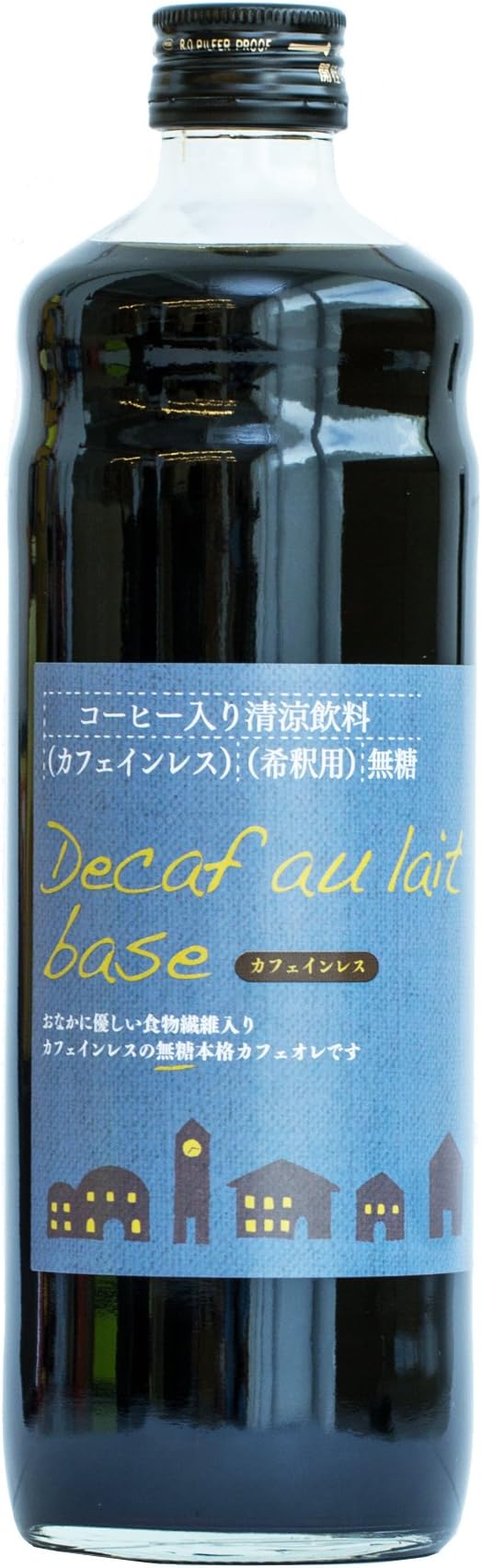 辻本珈琲 デカフェオレ ベース 600ml 【 無糖 】 1本 カフェインレス リキッド 希釈 珈琲 アイス カフェオレ カフェオレの素 食物繊維入り (l)