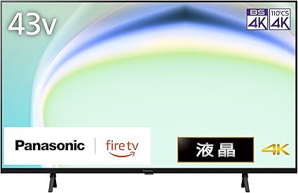 パナソニック 43V型 液晶 テレビ 4K TV-43W80A VIERA FireTV搭載 2024年エントリーモデル
